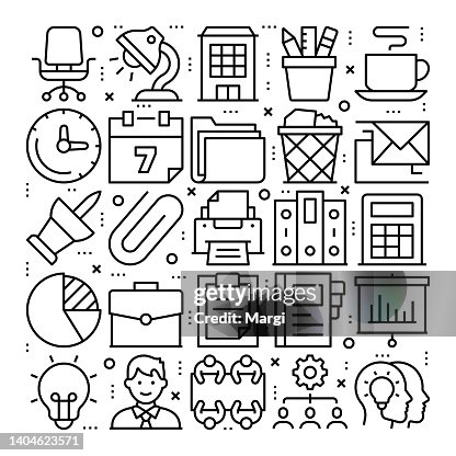 Office Line Icon Pattern Design Office Line Icon Pattern Design