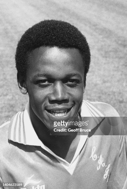 Portrait of Saint Vincent and the Grenadines professional footballer Leroy Ambrose, Forward for Charlton Athletic Football Club on 7th August 1979 at...