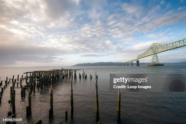 The Astoria-Megler bridge connecting Oregon to Washington across the Columbia River.