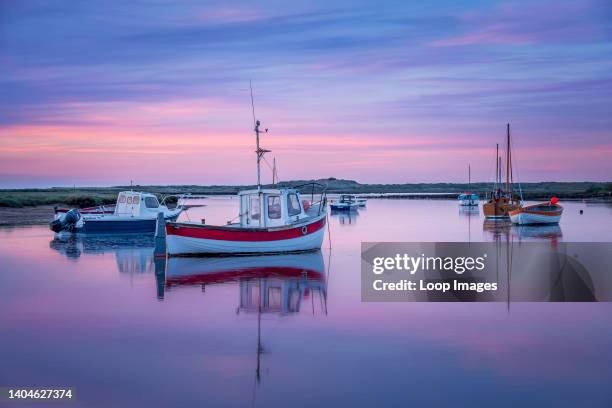 Boats in the creek at Burnham Overy Staithe.