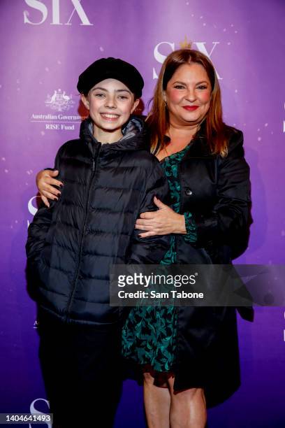 Eli and Rebekah Elmaloglou arrives ahead of Six - The Musical: Opening Night at The Comedy Theatre on June 23, 2022 in Melbourne, Australia.