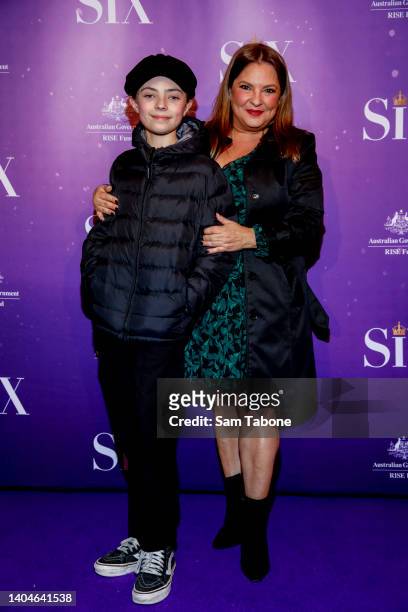 Eli and Rebekah Elmaloglou arrives ahead of Six - The Musical: Opening Night at The Comedy Theatre on June 23, 2022 in Melbourne, Australia.