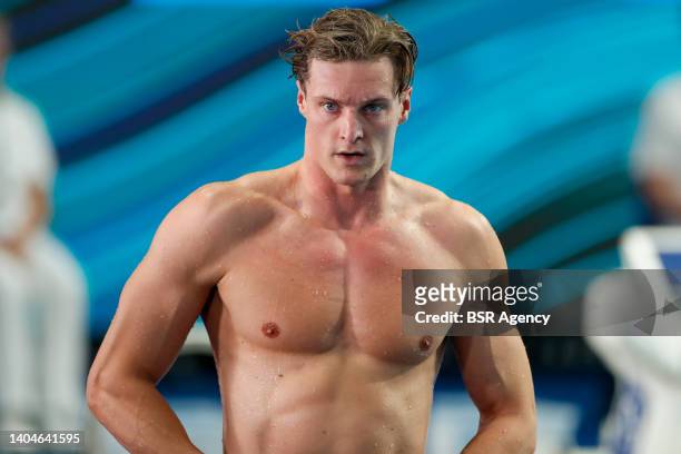 Thom de Boer of the Netherlands competing at the Men's 50m Freestyle during the FINA World Aquatics Championships at the Duna Arena on June 23, 2022...