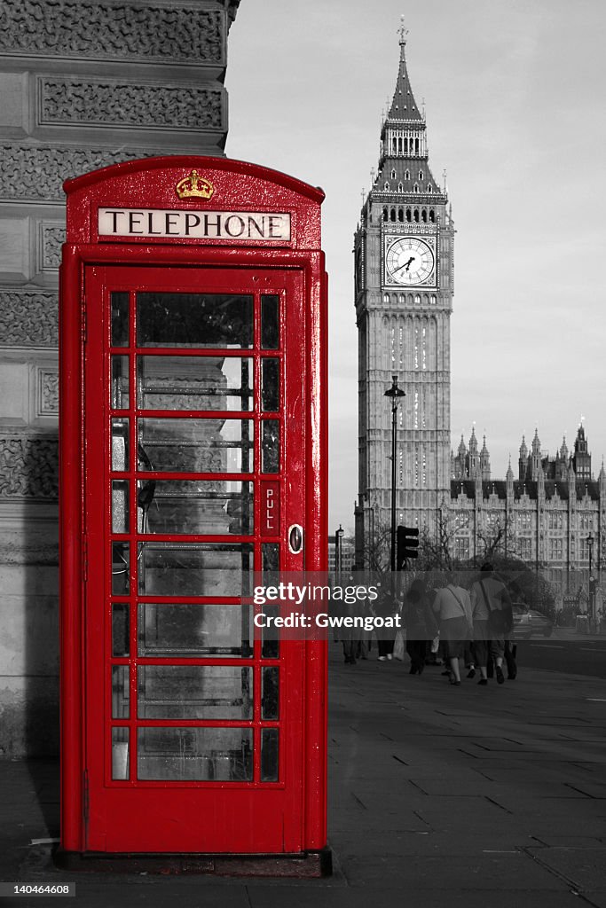 Red phone booth and Big Ben