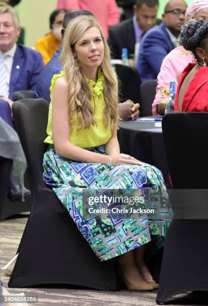 Carrie Johnson, wife of Prime Minister Boris Johnson attends a Violence Against Women and Girls event at the Kigali Convention Centre on June 23,...