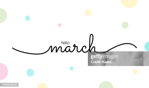 Hello March Lettering Vector Stock Illustration High-Res Vector Graphic ...