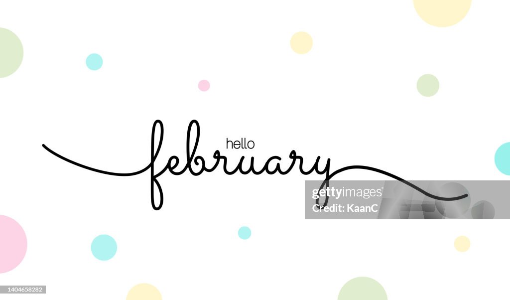 Hello February Lettering Vector Stock Illustration High-Res Vector ...