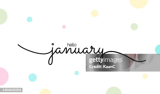 Hello January Lettering Vector Stock Illustration High-Res Vector ...
