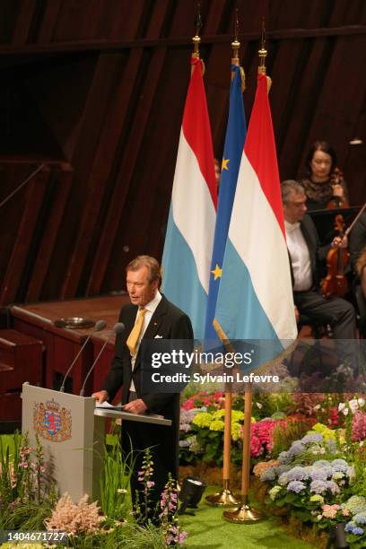 Grand Duke Henri of Luxembourg attends the ceremony at La Philarmonie to celebrate National Day on June 23, 2022 in Luxembourg, Luxembourg.