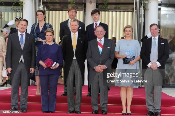 Grand Duchess Maria Teresa of Luxembourg and Grand Duke Henri of Luxembourg, Luxembourg Prime Minister Xavier Bettel, Prince Guillaume of Luxembourg...