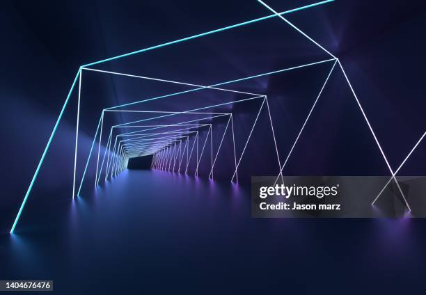 abstract neon light background,3d render - 80s laser background stock-fotos und bilder