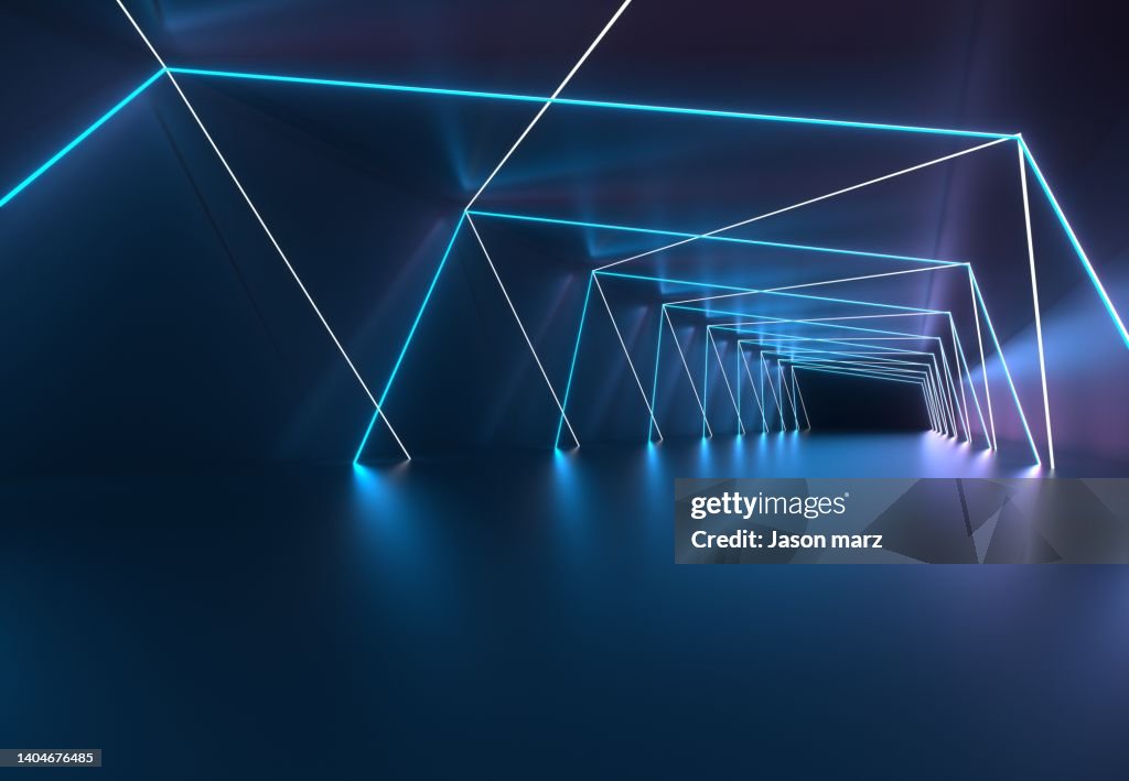 Abstract neon light background,3d render
