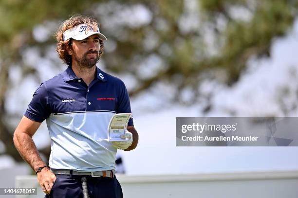 Gary Stal of France looks on before his first shot on the 10th hole during Day One of the Blot Open de Bretagne at Golf Blue-Green Pleneuf-Val Andre...