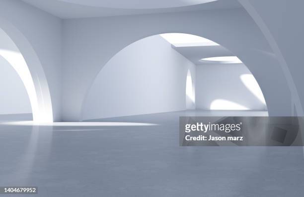 futuristic empty room,3d rendering - empty studio ストックフォトと画像