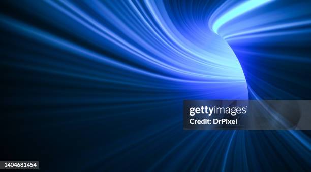 abstract blue light digital tunnel - urgência imagens e fotografias de stock