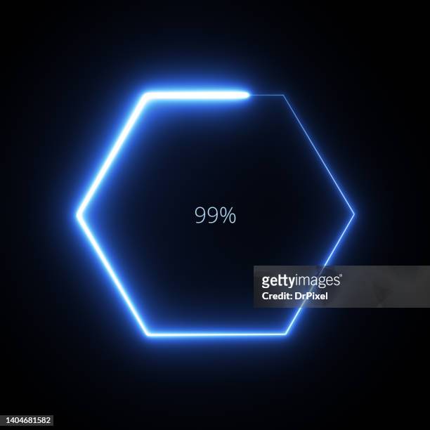 modern glowing blue color progress loading circle bar - progress bar stock pictures, royalty-free photos & images