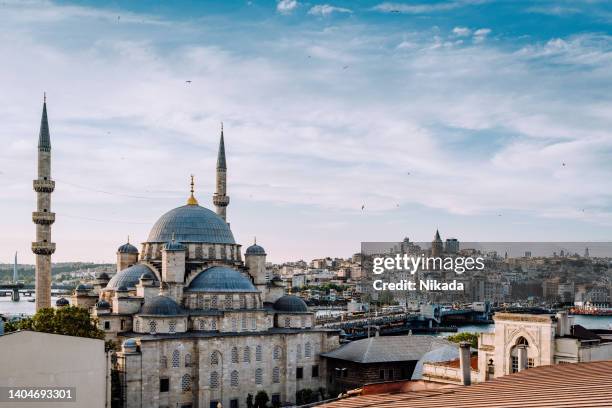 blick auf den galataturm, istanbul, türkiye - bosporus bucht goldenes horn istanbul stock-fotos und bilder