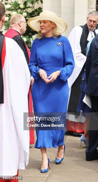 Harriet Webber-Jamieson departs Westminster Abbey following the service of celebration for The Lady Elizabeth Shakerley CVO also known as Lady...