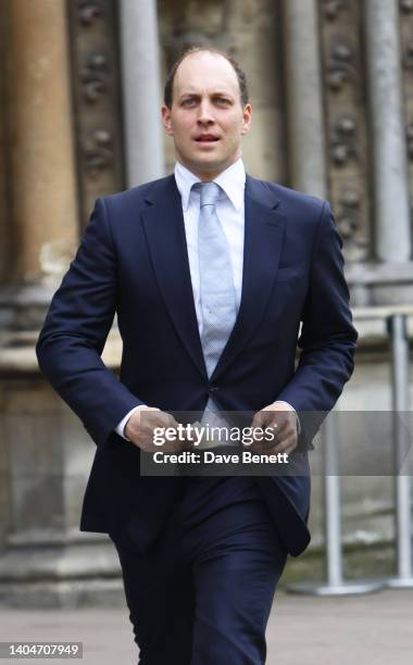 Lord Frederick Windsor departs Westminster Abbey following the service of celebration for The Lady Elizabeth Shakerley CVO also known as Lady...