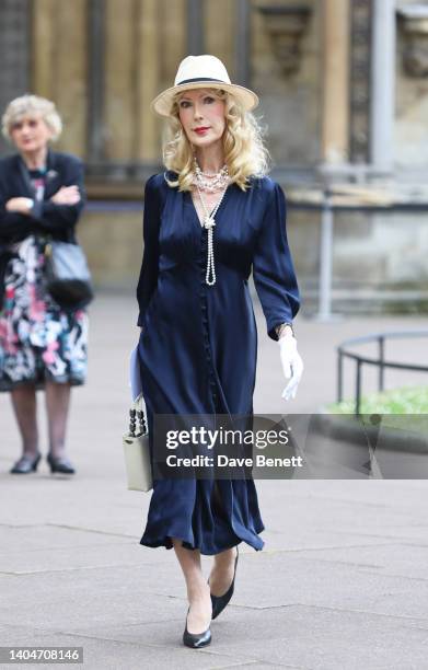 Basia Briggs arrives at Westminster Abbey for the service of celebration in memory of The Lady Elizabeth Shakerley CVO, also known as Lady Elizabeth...