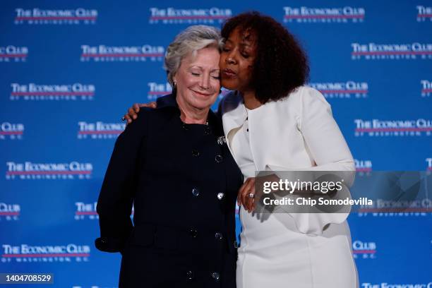 Linda Rabbitt , founder of rand* construction corporation, and Gina Adams, FedEx Corporation senior vice president for Government and Regulatory...