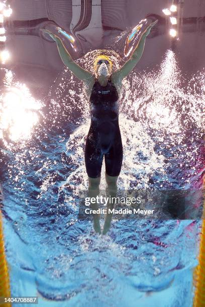 Jenna Strauch of Team Australia competes in the Women's 200m Breaststroke Final on day six of the Budapest 2022 FINA World Championships at Duna...