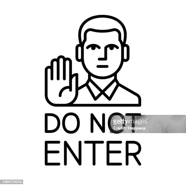 stockillustraties, clipart, cartoons en iconen met do not enter line icon - do not enter sign