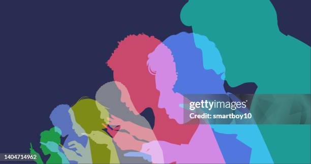mobile phone users - online harassment stock illustrations