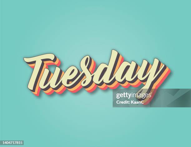 Tuesday Fancy Lettering Tuesday Retro Lettering Vector Stock Illustration High-Res Vector ...