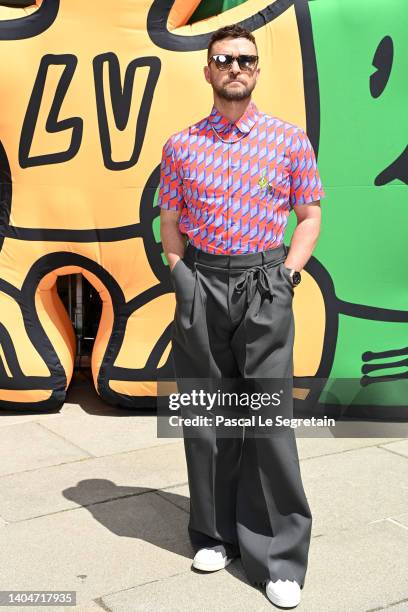 Justin Timberlake attends the Louis Vuitton Menswear Spring Summer 2023 show as part of Paris Fashion Week on June 23, 2022 in Paris, France.