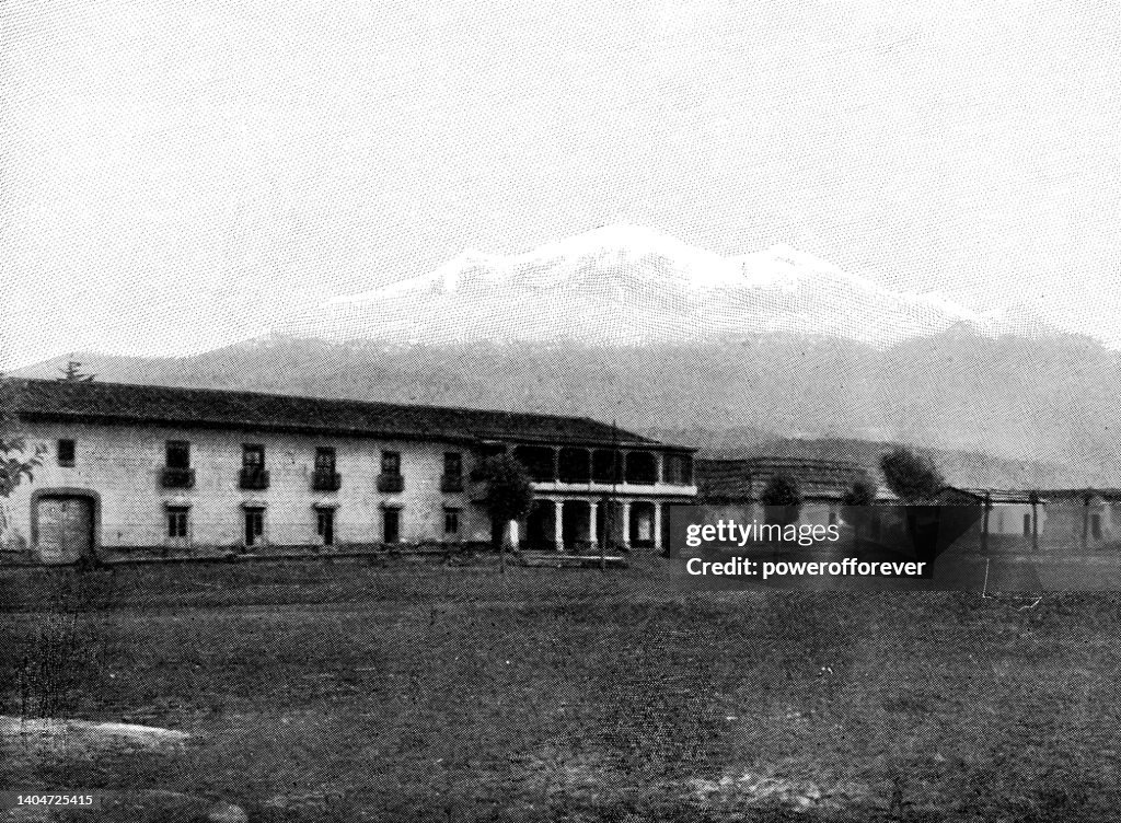 Iztaccihuatl Mountain in Puebla, Mexico - 19th Century