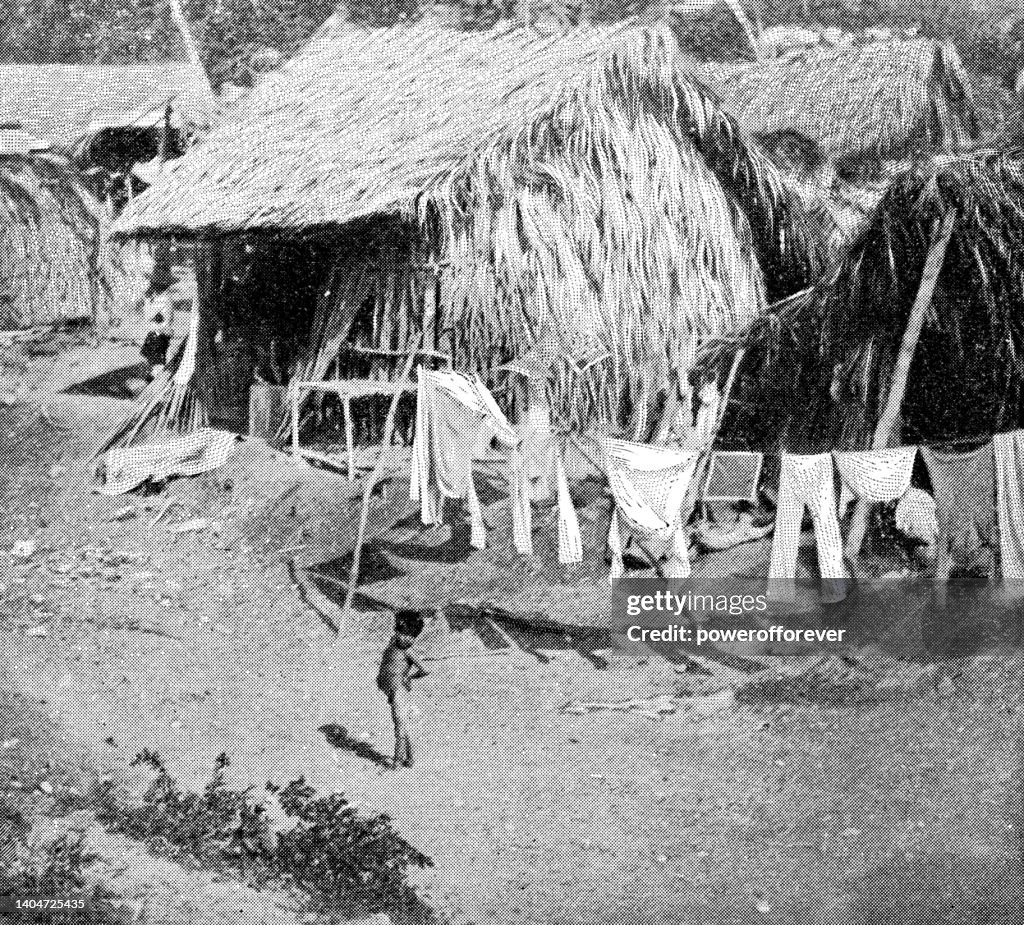 Child and Laundry at a Rural Village in San Luis PotosÃ, Mexico - 19th Century