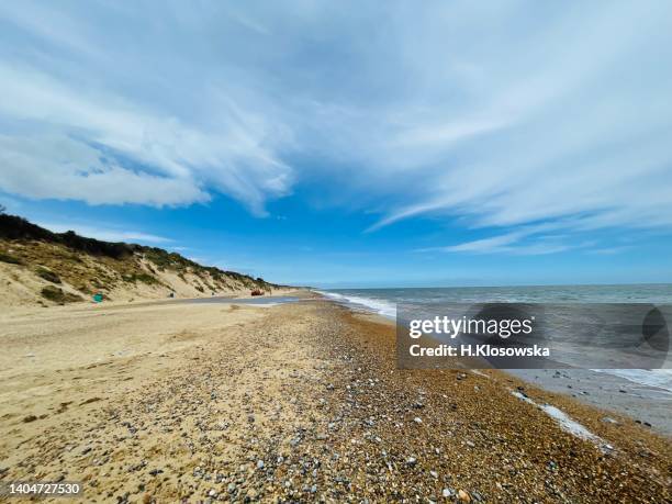 sunny day on the beach in hemsby, uk - hemsby stock pictures, royalty-free photos & images