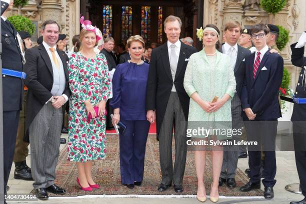 Prince Guillaume of Luxembourg, Princess Stephanie of Luxembourg, Grand Duchess Maria Teresa of Luxembourg, Grand Duke Henri of Luxembourg, Princess...