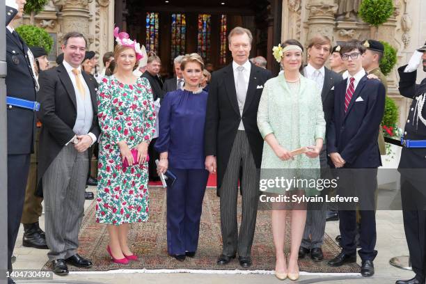 Prince Guillaume of Luxembourg, Princess Stephanie of Luxembourg, Grand Duchess Maria Teresa of Luxembourg, Grand Duke Henri of Luxembourg, Princess...