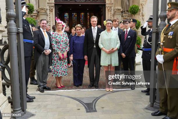 Prince Guillaume of Luxembourg, Princess Stephanie of Luxembourg, Grand Duchess Maria Teresa of Luxembourg, Grand Duke Henri of Luxembourg, Princess...