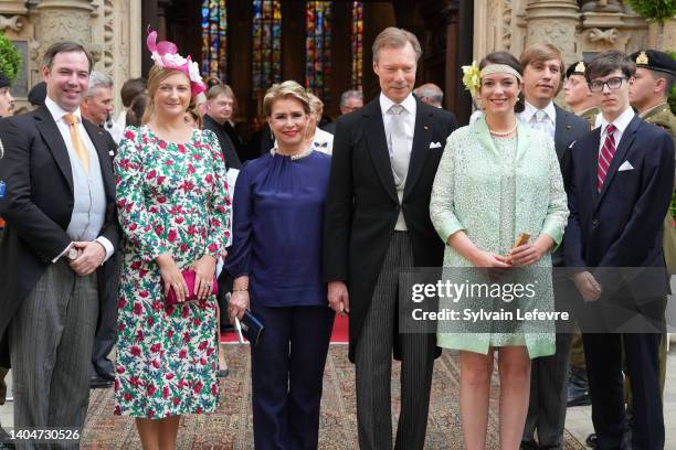 Prince Guillaume of Luxembourg, Princess Stephanie of Luxembourg, Grand Duchess Maria Teresa of Luxembourg, Grand Duke Henri of Luxembourg, Princess...