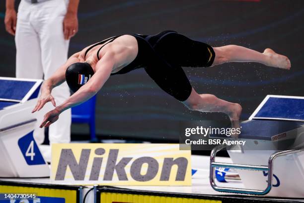 Maaike de Waard of the Netherlands competing in the Women's 50m Butterfly Semi Finals during the FINA World Aquatics Championships Swimming at the...