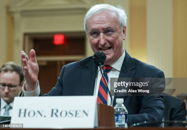 Jeffrey Rosen, former Acting Attorney General, testifies before the House Select Committee to Investigate the January 6th Attack on the U.S. Capitol...