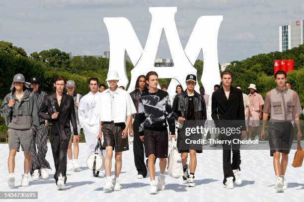 Models walk the runway during the Amiri Menswear Spring Summer 2023 show as part of Paris Fashion Week on June 23, 2022 in Paris, France.