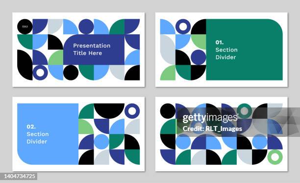 stockillustraties, clipart, cartoons en iconen met presentation design layout set with abstract geometric graphics — clyde system, ipsumco series - powerpoint template