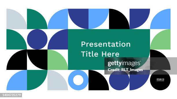 presentation title slide design layout with abstract geometric graphics — clyde system, ipsumco series - powerpoint template 幅插畫檔、美工圖案、卡通及圖標