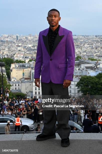 David Alaba attends the AMI - Alexandre Mattiussi Menswear Spring Summer 2023 show as part of Paris Fashion Week on June 23, 2022 in Paris, France.