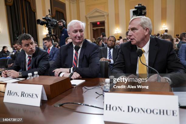 Steven Engel, former Assistant Attorney General for the Office of Legal Counsel, Jeffrey Rosen, former Acting Attorney General, and Richard Donoghue,...