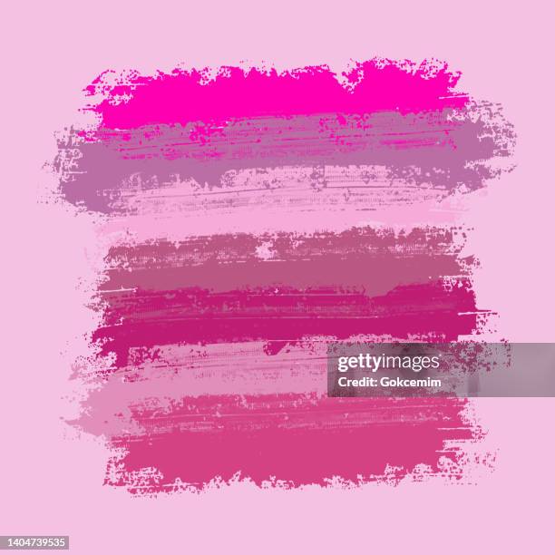 stockillustraties, clipart, cartoons en iconen met pink brush strokes clip art collection. set of pastel colored paint blots isolated and grouped separately. pink ink patches set.design element for greeting cards and labels, abstract background. - lila