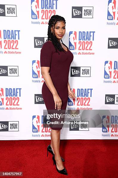 Taylor Rooks Red Taylor Rooks poses for photos on the red carpet during the 2022 NBA ...