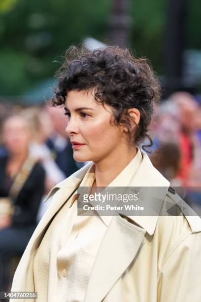 Audrey Tautou walks the runway during the AMI - Alexandre Mattiussi Menswear Spring Summer 2023 show as part of Paris Fashion Week on June 23, 2022...