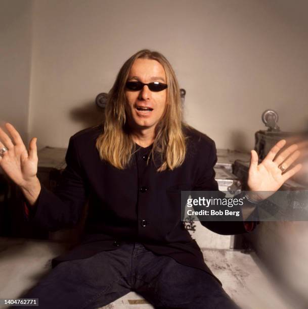American singer, songwriter and rhythm guitarist Robin Zander, lead singer of American rock band Cheap Trick, poses for a portrait circa February,...