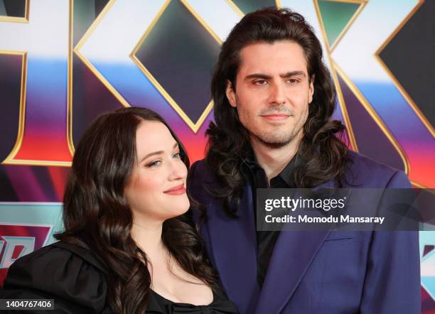 Kat Dennings and Andrew W.K. Attend the Marvel Studios "Thor: Love And Thunder" Los Angeles Premiere at El Capitan Theatre on June 23, 2022 in Los...