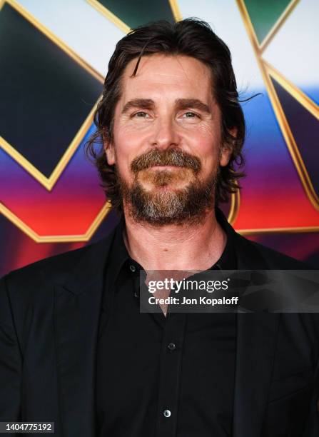 Christian Bale attends the Marvel Studios "Thor: Love And Thunder" Los Angeles Premiere at El Capitan Theatre on June 23, 2022 in Los Angeles,...